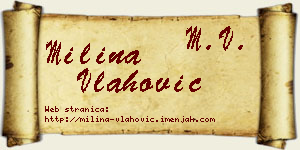 Milina Vlahović vizit kartica
